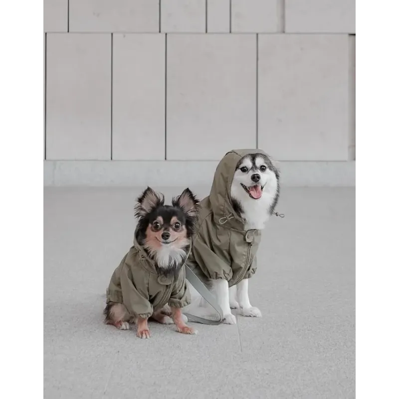 Imperméable pour chien Stylé Kaki - Protection Chic