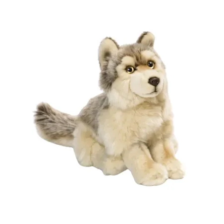 Peluche loup Bella 25 cm - Jouet doux et réaliste WWF en matériaux responsables