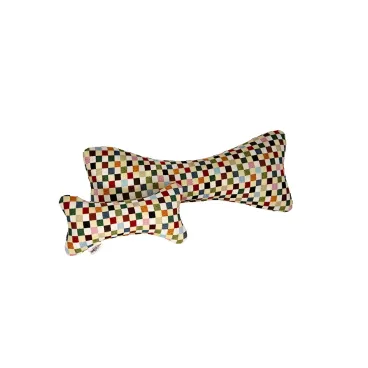 Peluche os Osinu pour chien - Jouet coloré en tissu à carreaux, fait main