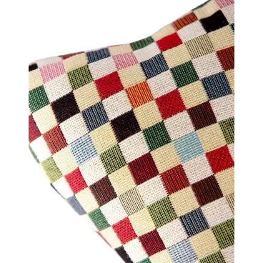 Zoom tissu Osinu - Motif à carreaux rouges, verts, bleus et noirs, tissu haut de gamme