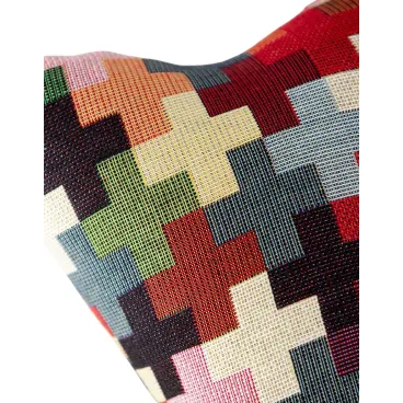 Zoom tissu peluche cintu - motifs multicolores originaux et texture douce pour chien