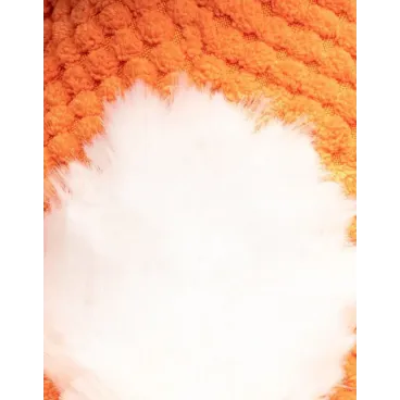 détail de la texture peluche orange et blanche - jouet doux et simulant pour chien
