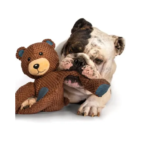 Chien jouant avec peluche Fabdog – modèle Dumé