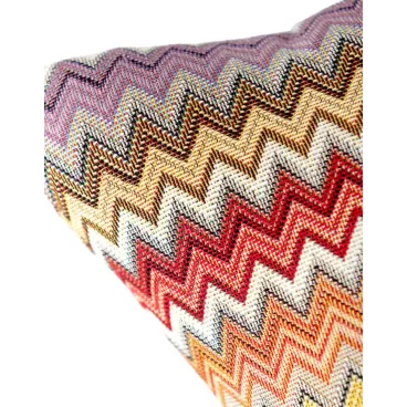 Zoom sur le tissu Zic Zac - Motif élégant aux tons chauds et colorés