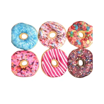 Lot de 6 donuts en peluche pour chien - couleurs vives et texture douce