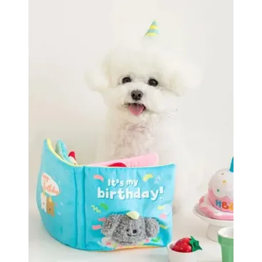 Livre Anniversaire pour Chien - Jouet Distributeur de Friandises - Cadeau Ludique & Festif