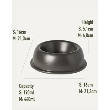 Dimensions de la gamelle rose céramique – tailles S et L – Bella Concept Store Dog