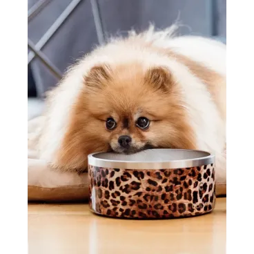 Gamelle Léopard Inox pour Chien & Chat - Élégance Féline & Confort Quotidien