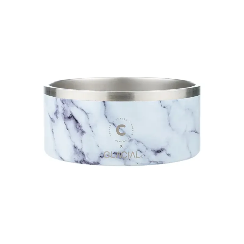 Gamelle Design Effet Marbre de Carrare & Inox pour chien – Élégance& Hygiène