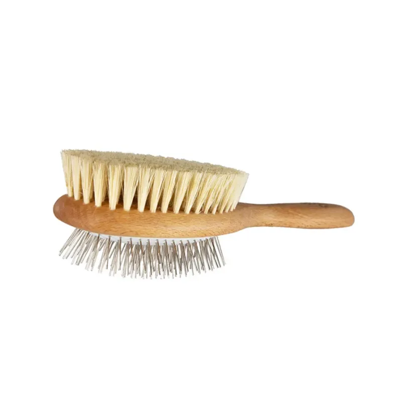 Brosse Double Face pour Chien Poils Longs Mi-Longs - Fibres Naturelles Vegan - Toutou Petcare Brosse Double Face pour Chien Poils Longs Mi-Longs - Fibres Naturelles Vegan - Toutou Petcare