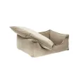 Panier pour chien en velours côtelé beige - Confort cocooning