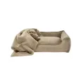 Panier pour chien en velours côtelé beige - Confort cocooning