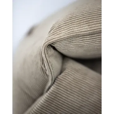 Zoom tissu velours côtelé beige du lit pour chien