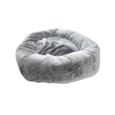 Coussin donut velours gris bleu moelleux pour chien - Bella Concept Store Dog