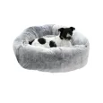 Coussin Donut pour chien Loop - Velours gris bleuté Ultra moelleux