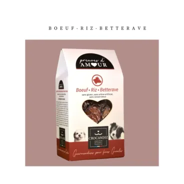 biscuits pour chien au bœuf Crocandiz