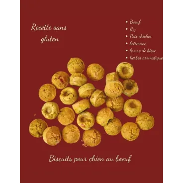 Biscuits Naturels pour Chien - Bœuf, Riz & Betterave – Sans Gluten – Crocandiz
