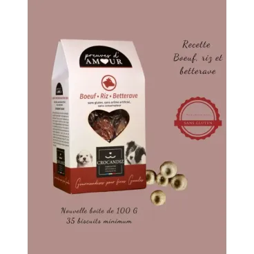 packaging biscuits chien croquants bœuf betterave