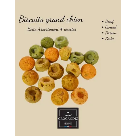 Biscuits pour Chien - Assortiment Gourmand 5 Recettes Naturelles - Crocandiz