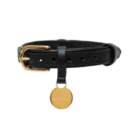 Collier pour Chien Luxe en Cuir Tressé Noir - Élégance Intemporelle
