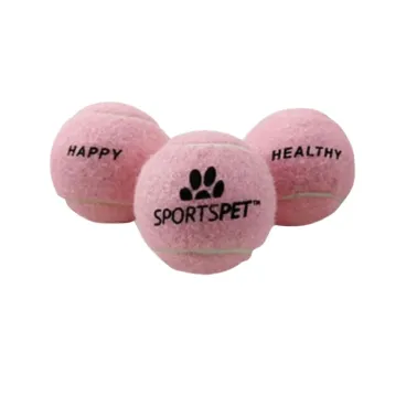 Lot de 3 Balles pour Chien ou Chat - Rose Élégante SPORTSPET