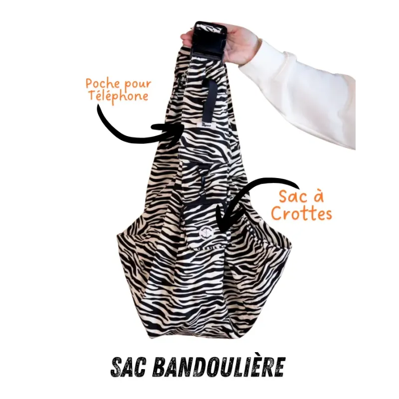 Sac bandoulière pour chien zèbre chic - Liberté, confort & style