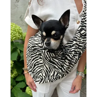 Sac bandoulière pour Chien – Motif Zèbre Chic | The Dog Label