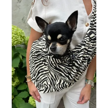 Sac bandoulière pour Chien – Motif Zèbre Chic | The Dog Label