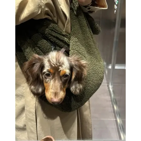Sac bandoulière Teddy Kaki pour Chien – Confort, chaleur & liberté