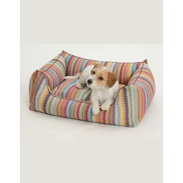 Panier pour chien ziczac tissus haute couture - Bella Concept Store Dog