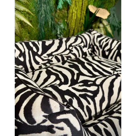 Panier design Zèbre pour chien - Finitions haute couture