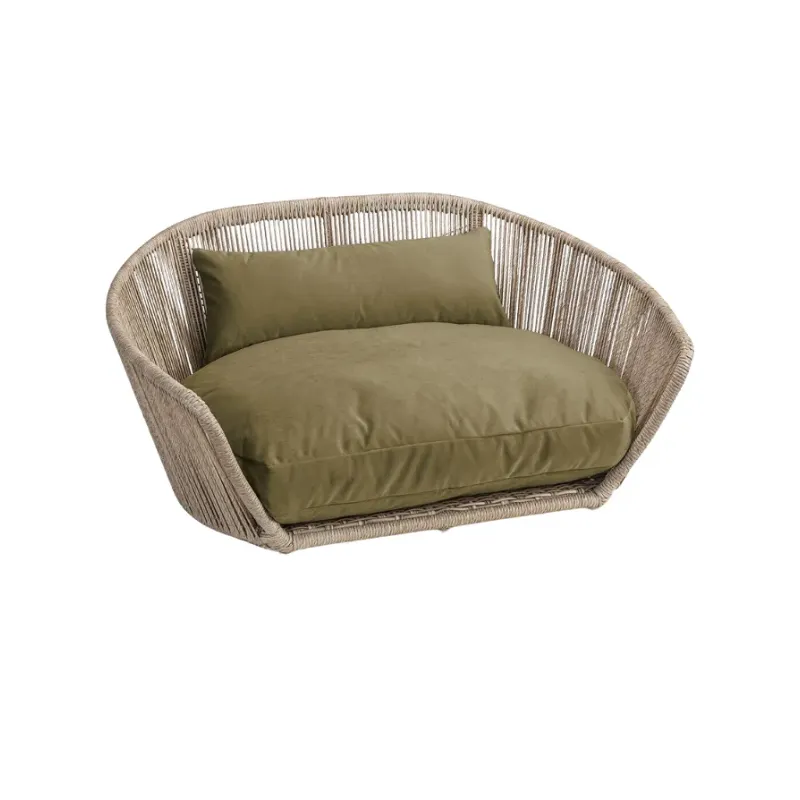 Panier design pour chien Vogue Oxford olive - LABONI