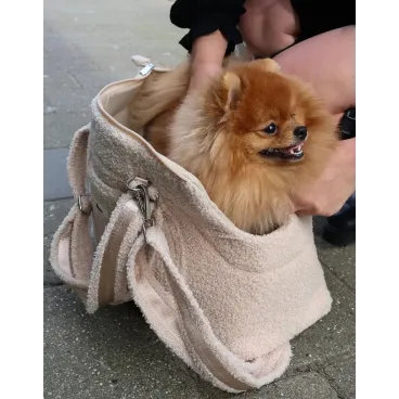 sac de transport Teddy beige pour chien – The Dog Label nl