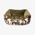 Panier réversible pour chien camouflage & velours kaki - Nandog Panier réversible pour chien camouflage & velours kaki - Nandog