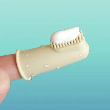 Picots en silicone souple de la brosse à dents doigtier pour chien