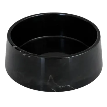 Gamelle en marbre noir naturel pour chien et chat, finition polie et design élégant
