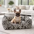 Panier zèbre design pour chien - Confort orthopédique