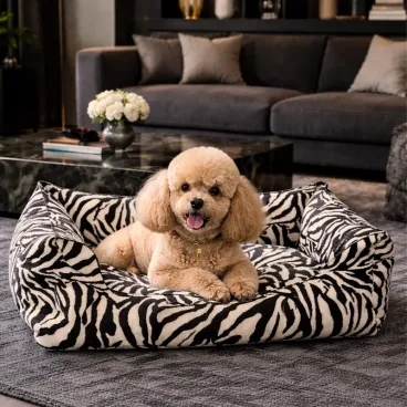 Panier zèbre pour chien haut de gamme Dog in the City – intérieur moderne et esprit déco luxe