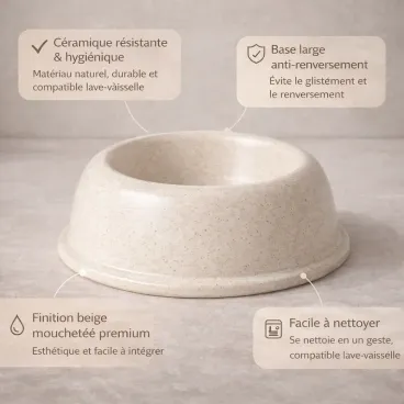 bol chien ceramique design minimaliste base large anti renversement