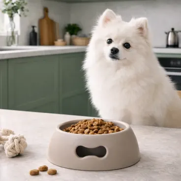 gamelle-pour-chiot-design-pratique-bol-chien-petit-format-taupe