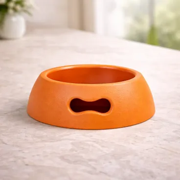 gamelle-chien-ecologique-orange-plastique-recycle-bpa-free