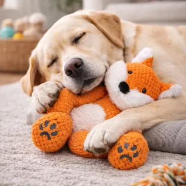 Peluche renard pour chien & chat -  Jouet doux & résistant