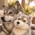 Peluche loup Bella - Doudou apaisant pour chien & chat - WWF