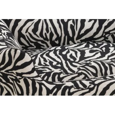 Panier design pour chien avec imprimé zèbre - vue intérieur du modèle zèbre