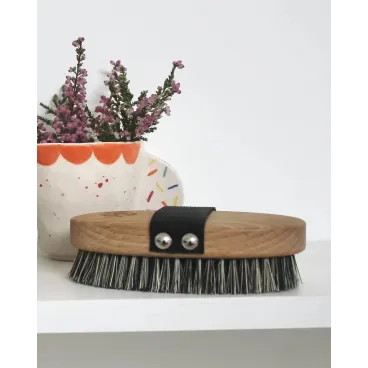 Détail de la brosse en fibres tampico – Bella Concept Store Dog