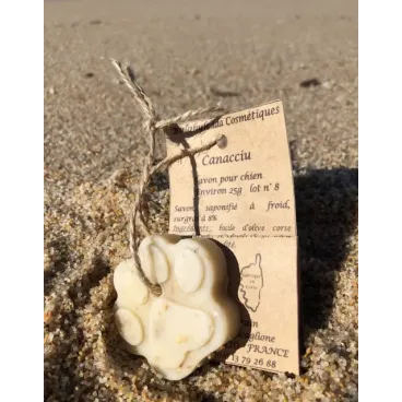 Savon artisanal corse pour chien – étiquette Canacciu – Bulabuledda