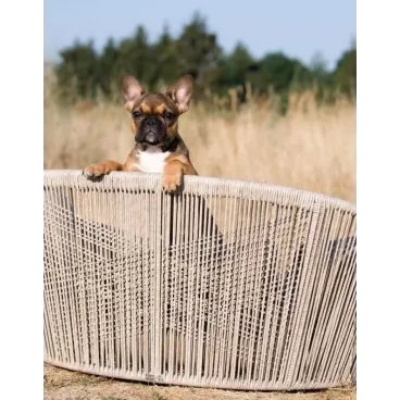 Zoom sur le tressage du lit pour chien LABONI Oxford Stone