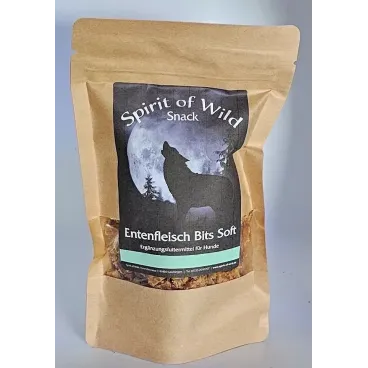 Image sachet : Friandise pour chien 100 % canard Spirit of Wild – sachet kraft