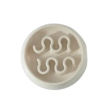 Gamelle anti-glouton beige Inooko vue du dessus – Bella Concept Store Dog